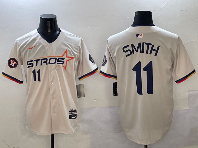 Men Houston Astros #11 Smith Cream three generations Joint Name Nike 2025 MLB Jersey style 4172->houston astros->MLB Jersey
